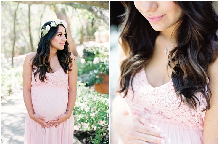Natural light film images of a maternity session in Malibu.