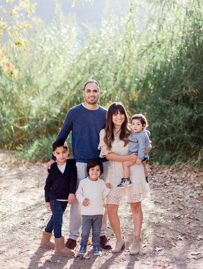 A fall family portrait at Foster Park in Ventura