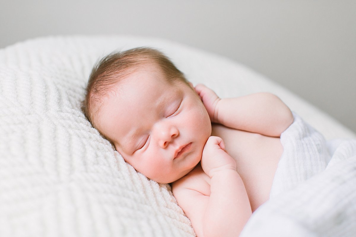 Newborn baby during her studio newborn session with Ventura County Newborn Photographer Daniele Rose